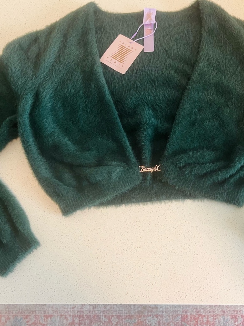 Savage X Fenty Fuzzy Cropped Cardigan